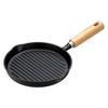 Ishigaki Iron Cast Grill Pan with Wood Handle 18cm IH Gas Fire Compatible 4455