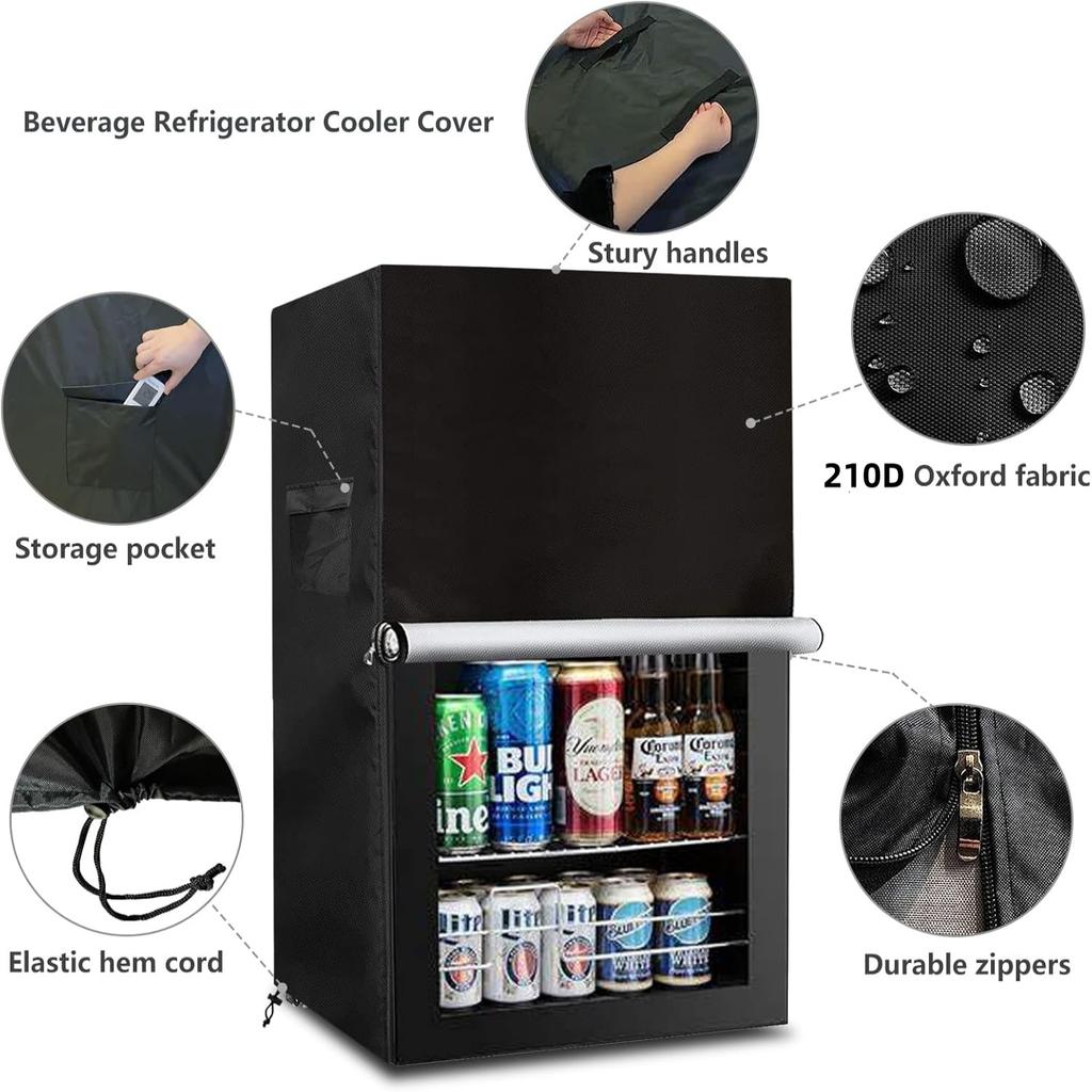 210D Oxford Cloth Upright Refrigerator Outdoor Refrigerator Cover Protective Cover Refrigerator Dust Cover Refrigerator Cover