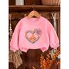 European sizes Cute Print Pattern 0-3 Years Old  Kids Spring Thin Round Neck Sweatshirt Orange And Peace Symbol with Colorful Flowers Design