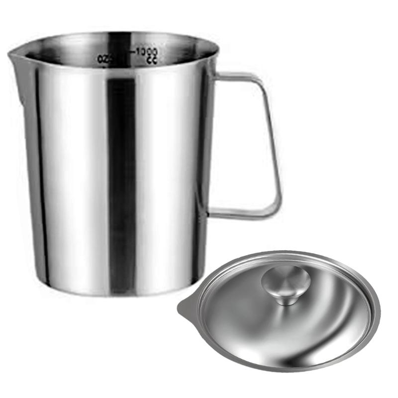 Professional Coffee Milk Jugs 4 Size 500ml 1000ml 1500ml 2000ml Locking Lid Design Durable Nonrust Steel Measuring Cup