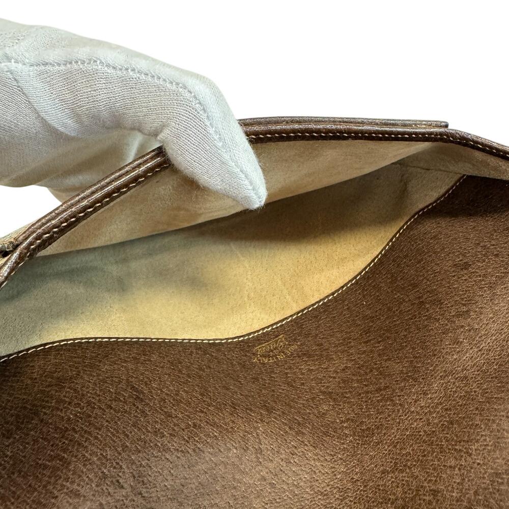 GUCCI Vintage Old Gucci Letter Pouch Business Bag GG pattern canvas Clutch bag beige canvas Used