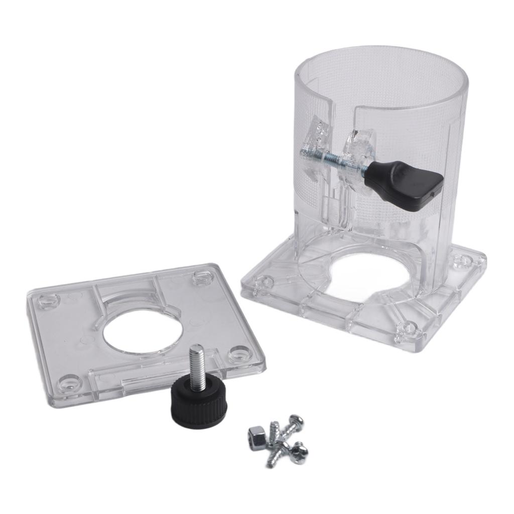 Base Assembly for 3701 3703 Trimmer Router with Clear Plastic Design to Improve Accuracy in Edge Banding Adjustments