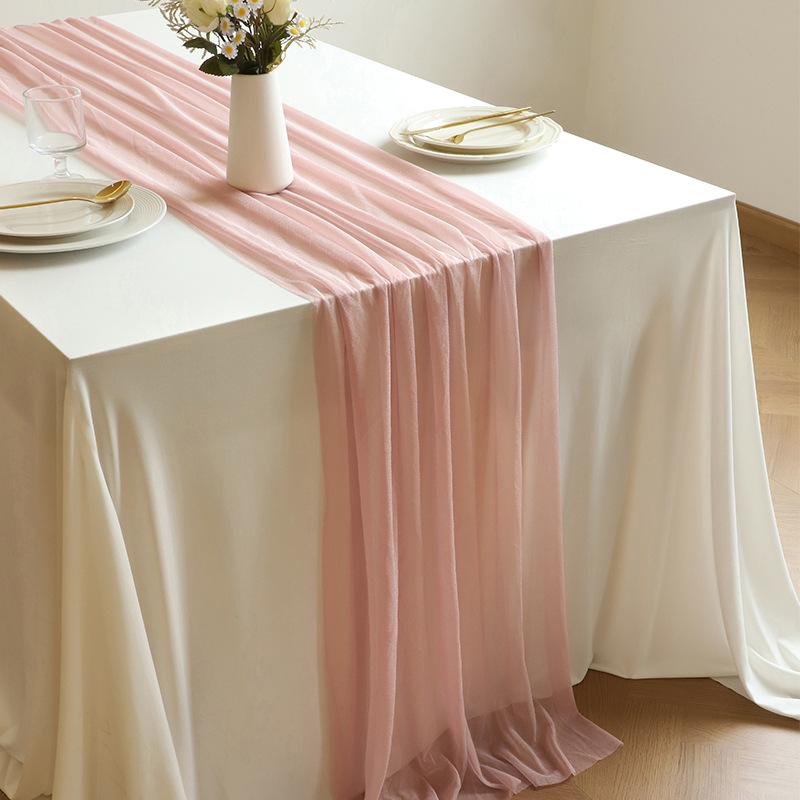 1/5 Pack Chiffon Table Runner Easter Spring Boho Rustic 75x300CM Wedding Centerpiece Runner Decor Sheer Bridal Shower Birthday Party Decorations