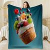 Colorful Fruit Patterns Flannel Printed Blanket Suitable for All Seasons Suitable for Living Room Office Sofa and Travel