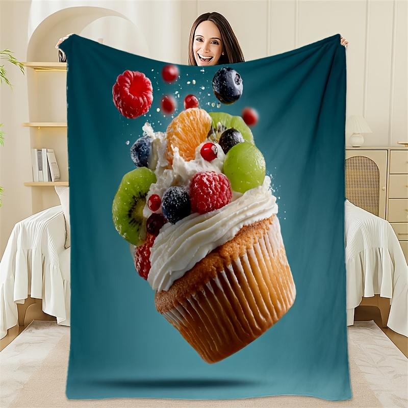 

Colorful fruit patterns Flannel printed blanket suitable for all seasons suitable for living room office sofa and travel 75x100cm (30x40inch)