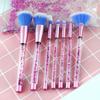 Custom Logo Good Quality 7PCS Bling Cosmetic Brush Liquid Glitter Makeup Brush Set with Case