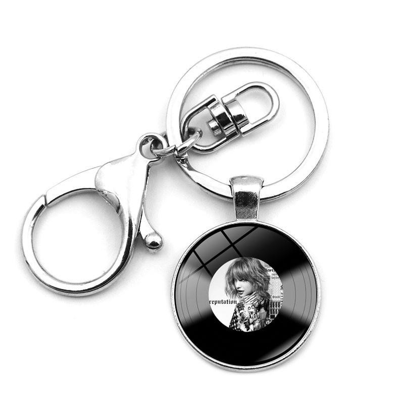 Eleganter Taylor Swift Schallplatten-Schlüsselanhänger Kreatives Geschenk Zinklegierung Modernes Schlichtes Design