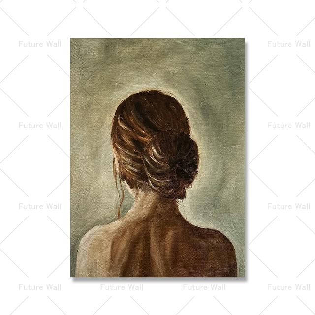 

Скандинавские постеры и принты Абстрактная женская задняя стена Художественная портретная картина маслом 21cm×30cm NoFrame