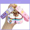 Entzückender Cartoon Glückskatzen Schlüsselanhänger PVC Gummi Auto Schlüssel Zubehör Niedlicher Taschenanhänger Geschenk