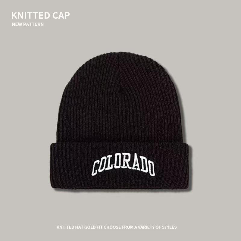 Unisex Winter Knitted Wool Hat: Fashionable Korean Hip-Hop Style, Warm, Thick, Versatile.