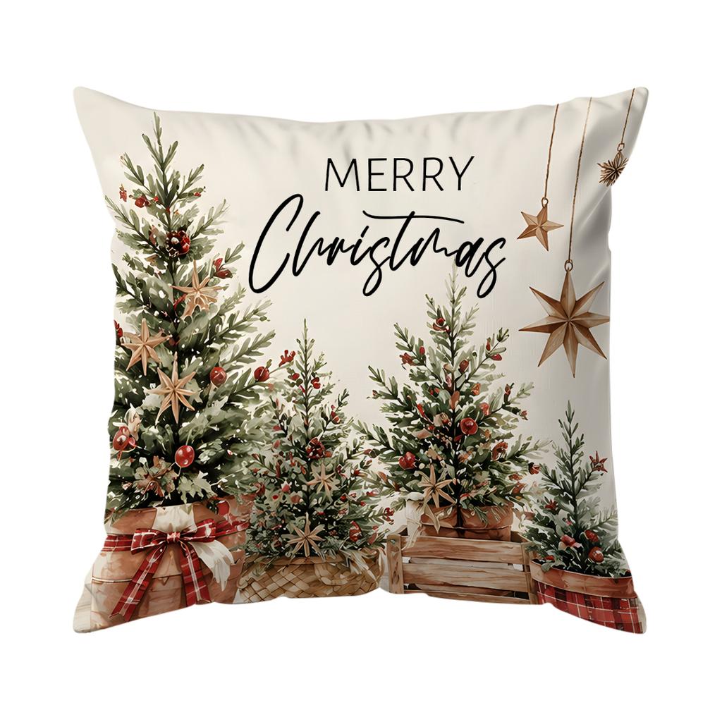 Striped Merry Christmas Theme Cushions Pillowcase Polyester Cushion Cover Throw Pillow Pillowcover Home Car Sofa Decor