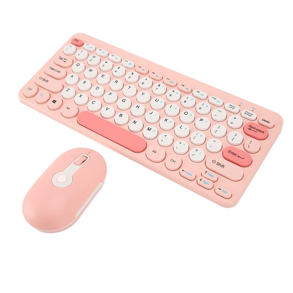 Wireless Keyboard Mouse Set Stylish Slim Round Keycaps Ergonomic 2.4G Keyboard Mouse Combo for Desktop PC Computer