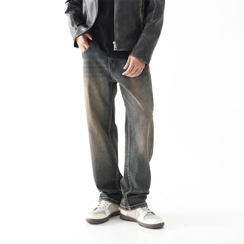 

Новые осенние японские ретро старые джинсы мужские свободные прямые брюки 40