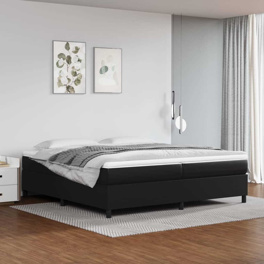 Box Spring Bed Frame Black 200x200 cm Faux Leather