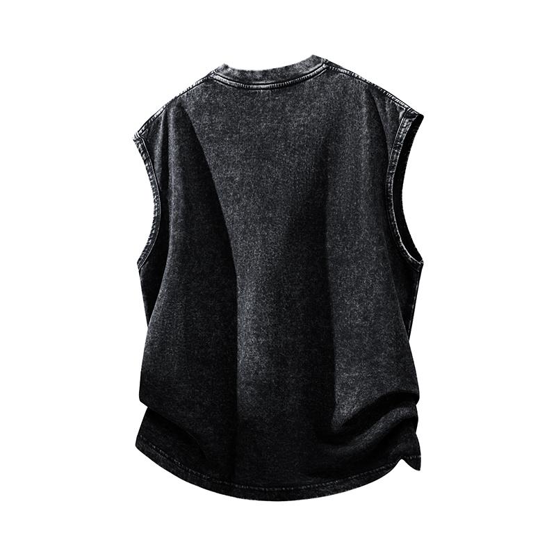 Harajuku Streetwear Men Vest Vintage Tank Top Fashion Casual Vest Loose Retro Sleeveless Tshirt Hip Hop Tank Tops Man Clothing