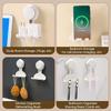 Wall Mounted Suction Cup Hooks Shower Razor Holders Removable Waterproof  Storage Hook Bathroom Kitchen Towels Hanging Rack