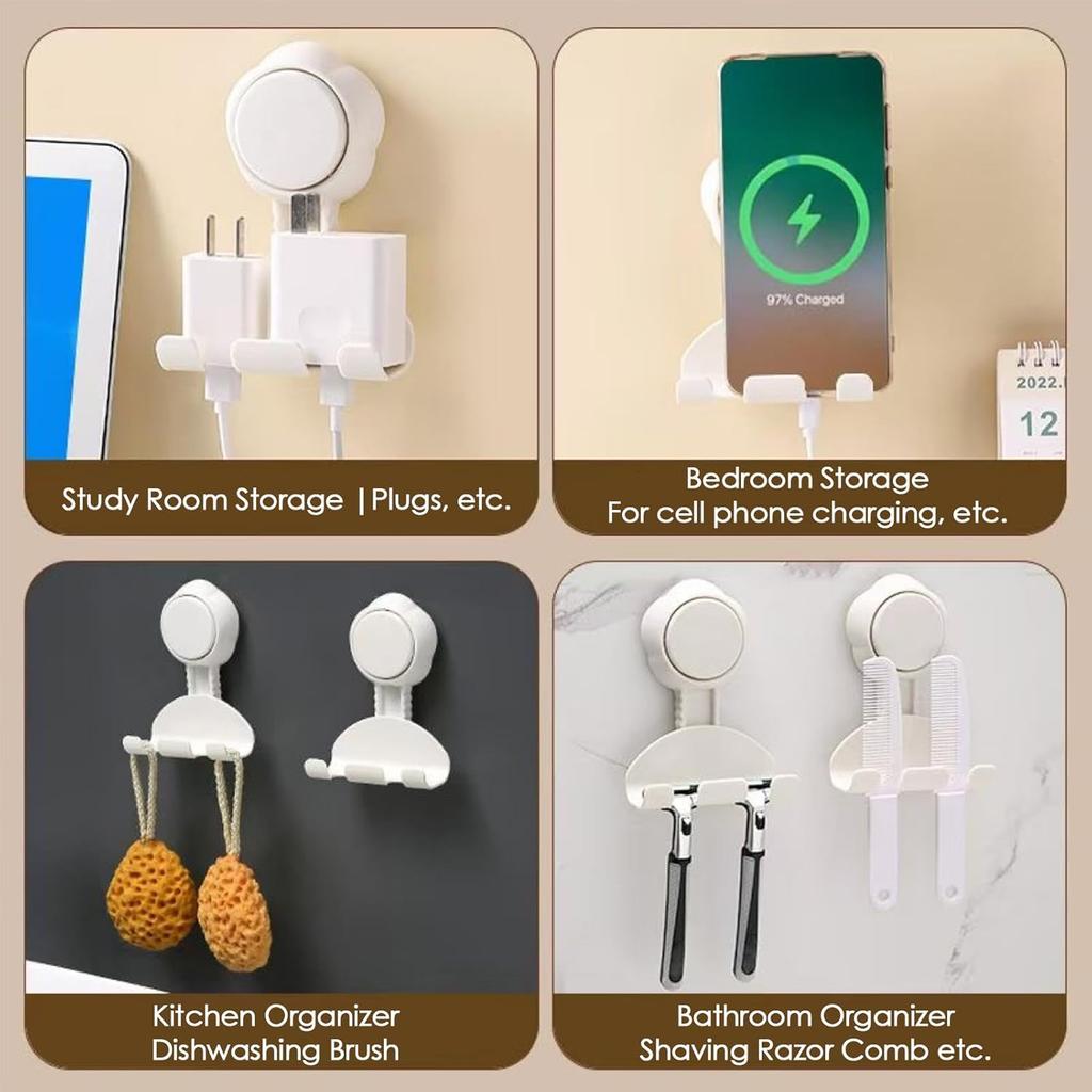 Wall Mounted Suction Cup Hooks Shower Razor Holders Removable Waterproof Storage Hook Bathroom Kitchen Towels Hanging Rack