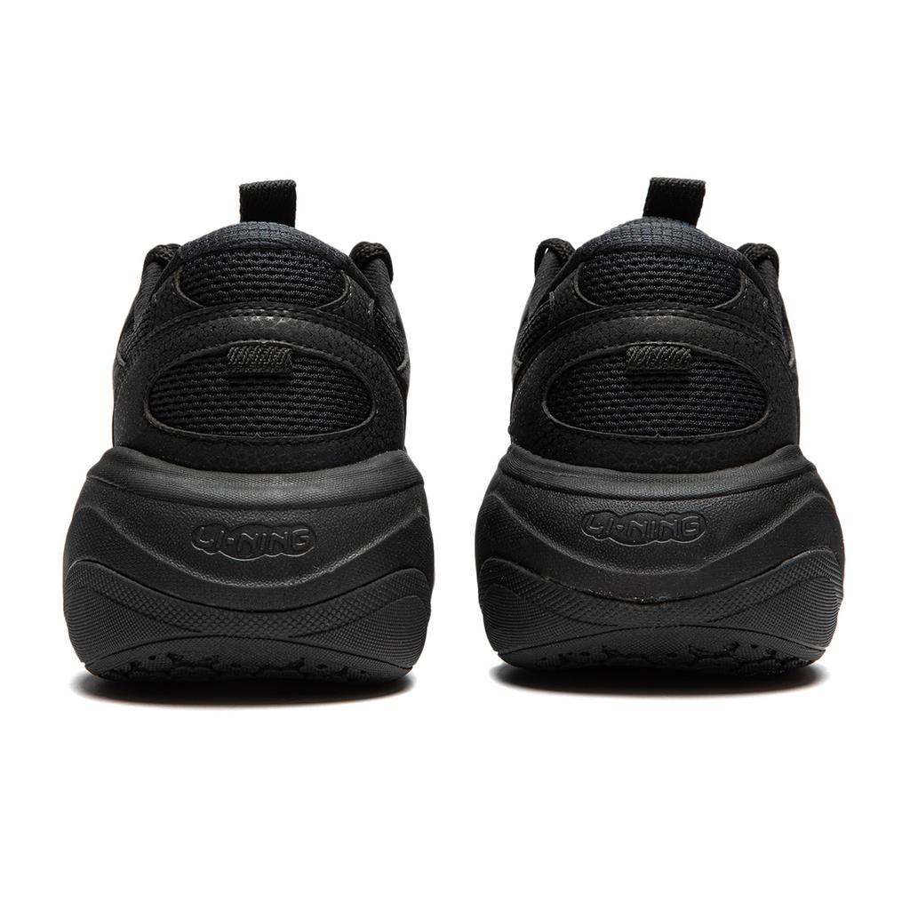 Li Ning Honey Thick Sole Height Increasing Shock Absorbing Non-Slip Wear-Resistant Low-Top Casual Shoes Women sneaker Black AGCU252-3