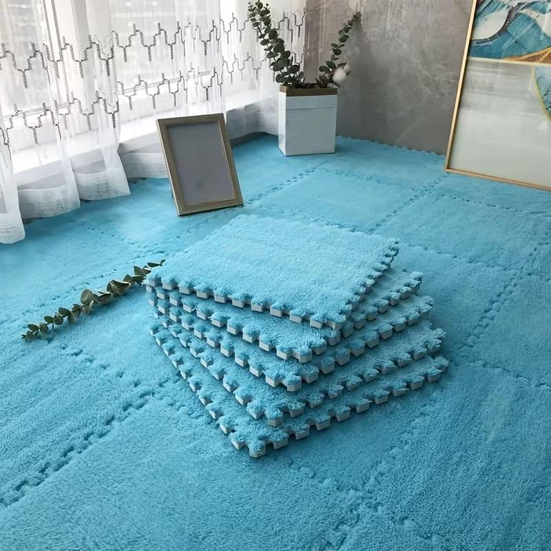 4-20 Piece Plush Baby Interlocking Floor Mats Thickened Warm Non-slip Suitable for Bedrooms Living Rooms and Kitchens