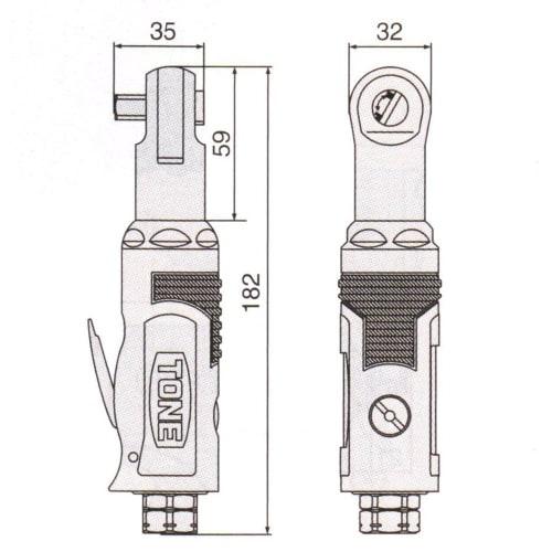 TONE Air Ratchet Wrench AR3100 Drive 9.5mm (3/8") Red 34Nm