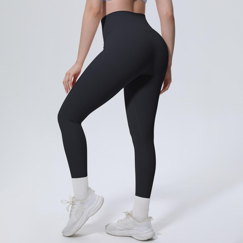 Leggings de course et d'entraînement taille haute, moulants; leggings de fitness push-up; leggings de yoga sexy, moulants, de couleur unie pour le Pilates