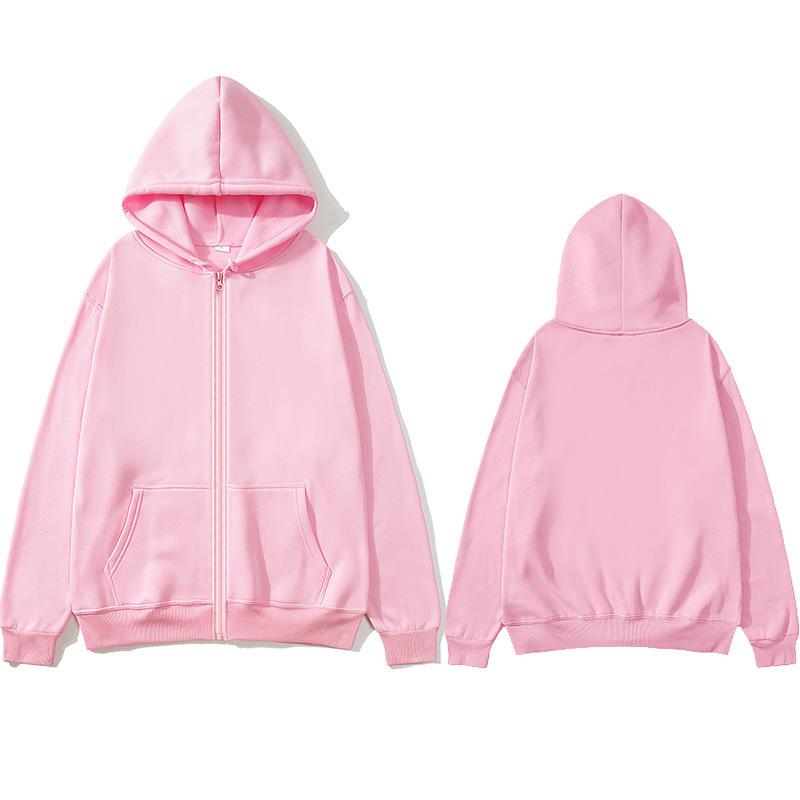 Unisex Hooded Fleece Zip-Up Jacket: European & American Style Casual Sportswear for Autumn/Winter - Available In 15 Colors