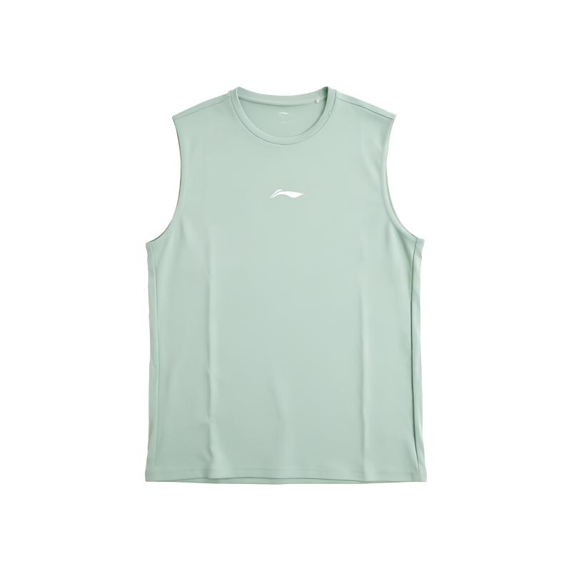 

Li-Ning Simple Solid Color Breathable Sweat-Absorbing Quick-Drying Sports Casual Comfortable Versatile Vest Men tops Light-Moss-Blue YVSW035-3 S