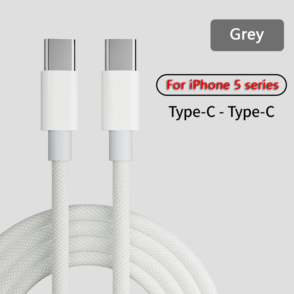 

Быстрая зарядка PD 60 Вт 6 А Кабель USB C — Type C Для iPhone 16 17 Pro MAX Быстрая зарядка Для Samsung S24 Кабель Xiaomi 0.5m серый