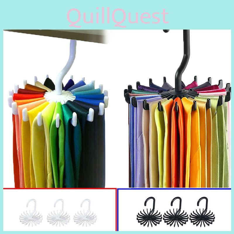 Premium Quality 20 Rotating Tie Rack Hanger Organizer For Effortless Closet Storage