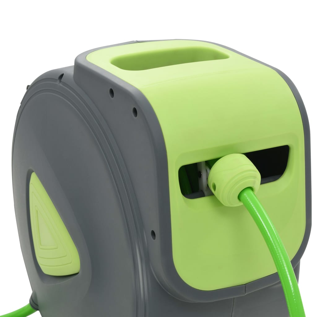 Retractable Garden Hose Reel with Automatic Rewind and Wall Mount 30+2 m