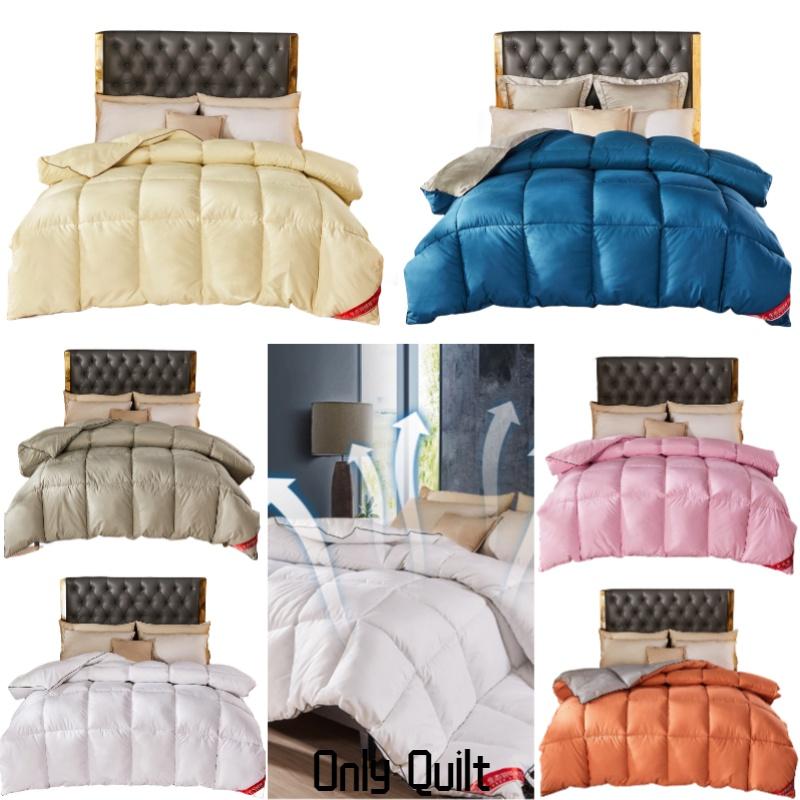 Duvet Color Solid Thickened Warm Goose Down Filling Quilt Natural Winter Blanket