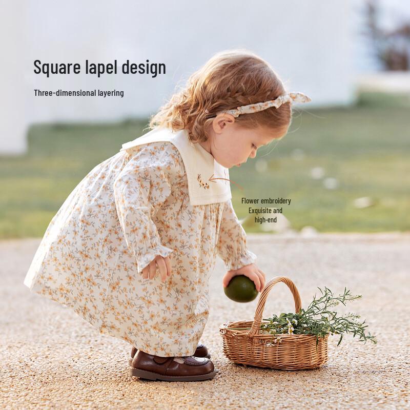 Babylove Mädchen Süßes Blumiges Baumwollkleid