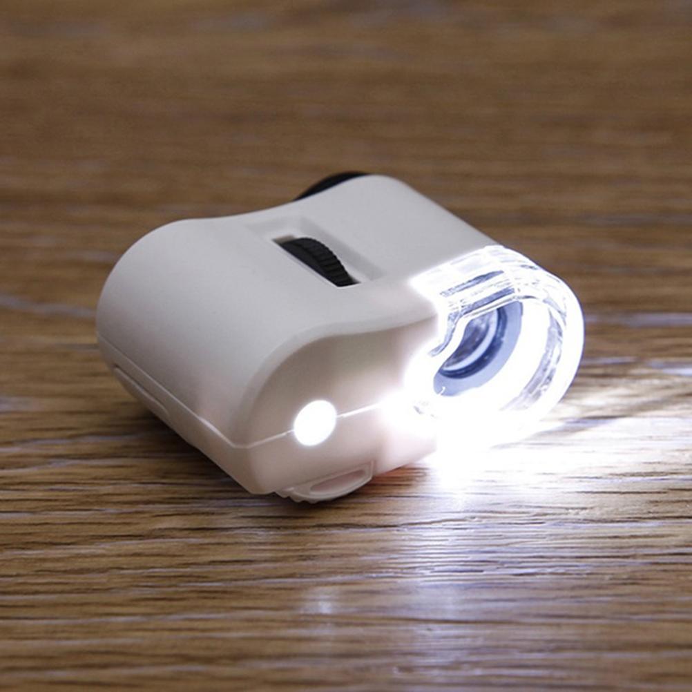 Portable LED 60 Times Magnifying Glass Phone Clip Universal HD Microscope with LED Lights