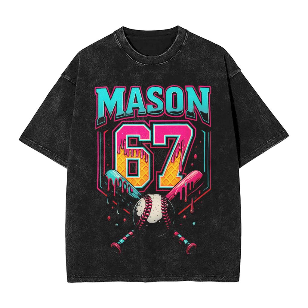 Novelty Lets Get 6 7endy Funny 67 Meme Tshirt Men Round Collar Pure Cotton Washed T Shirt Short Sleeve Tees Printed Clothing