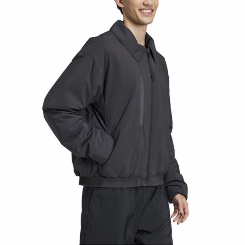 adidas Chaqueta Corta de Algodón Cómoda con Cuello Cálido para Hombre Chaqueta Negra JD6663
