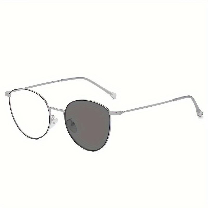 

1Pcs 1 Pair Of New Retro Metal Frame Men S And Women S Fashion Glasses With Anti-Blue Light Automatic Color Change Lenses