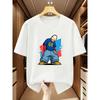 Plus Size Men'S T-Shirt Cartoon Worker Image Print Round Neck Short Sleeve T-Shirt Comfortable Casual Short-Sleeved T-Shirt in Summer