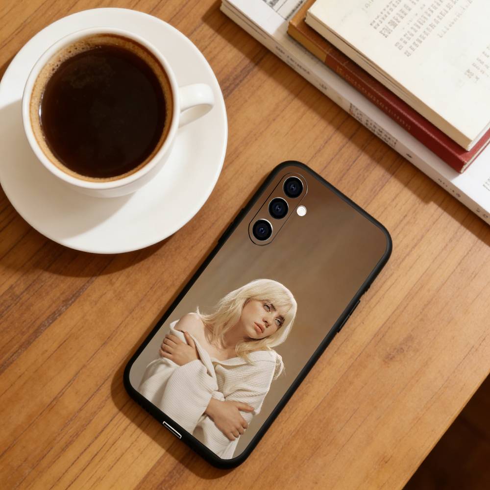 Sängerin B-Billie Eilish Handyhülle Schwarzes Silikon Weich Für Samsung Galaxy A73,A72,A71,A70,A53,A52,A51