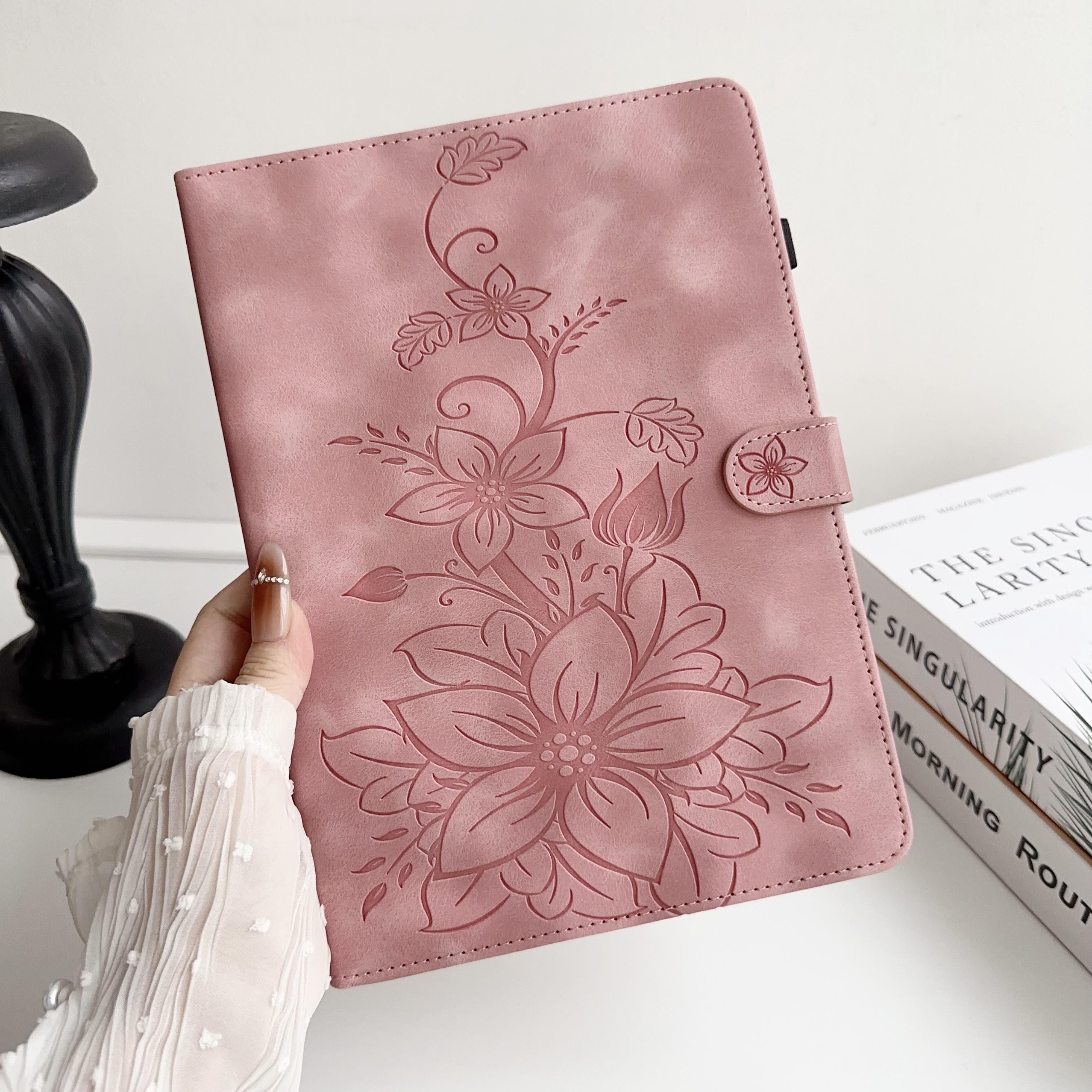 

Для Samsung Galaxy Tab S4 10.5 (Версии:СМ-Т830 (Wi-Fi); СМ-Т835 (LTE)).Чехол для планшета из искусственной кожи с изысканным цветочным тиснением Galaxy Tab S4 10.5 розовый