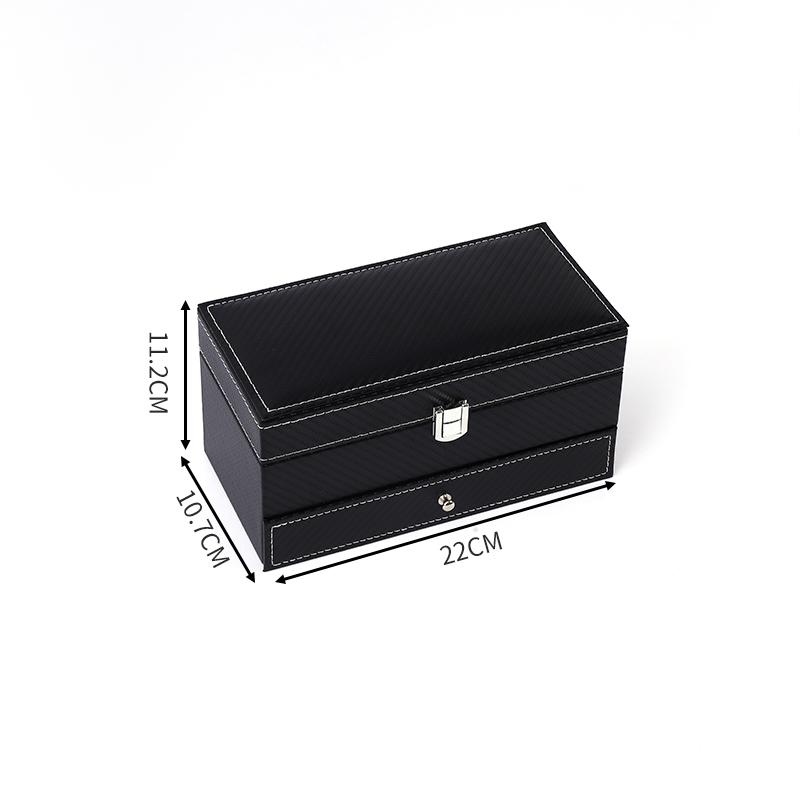 Watch Storage Box Jewelry Container Large Capacity Double Layer Storage Box Watch Holder Rings Bracelets Glasses Organizer