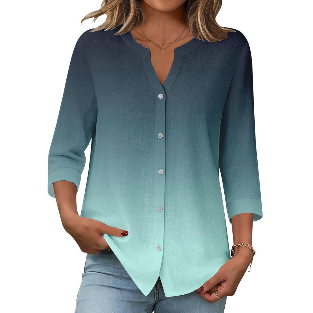 Top Casual da Donna con Stampa Sfumata