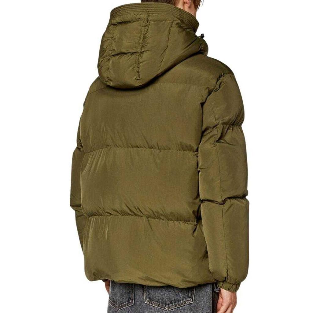 Diesel Mens Plain Hooded Padded Jacket