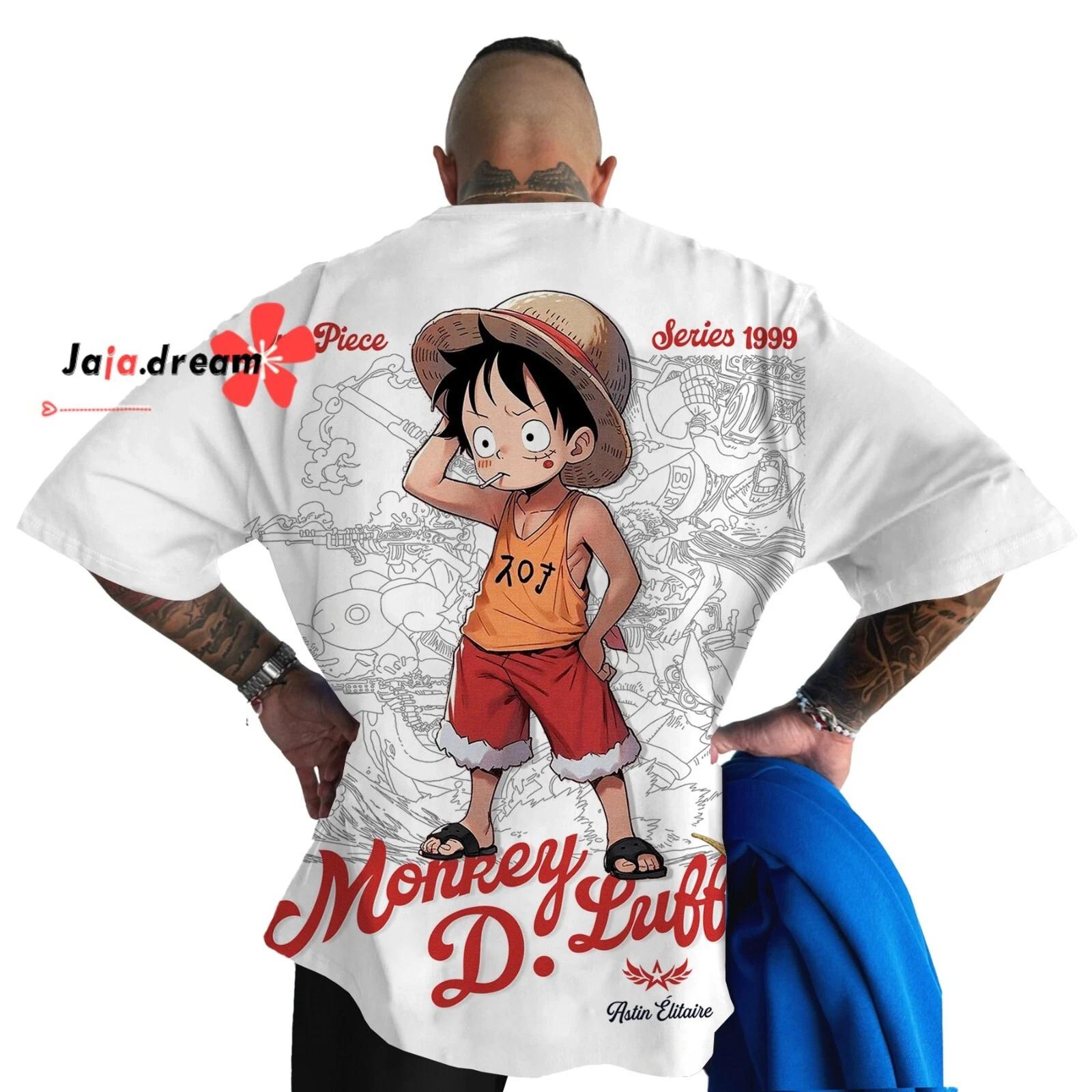 Футболка с принтом Аниме Манга One Piece Луффи Повседневные Костюмы Полиэстер Унисекс L