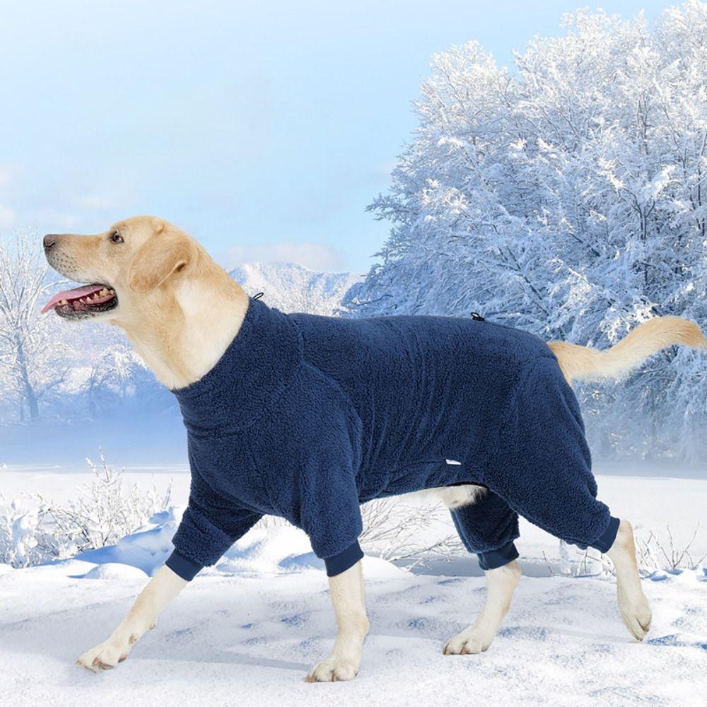 Thickened Winter Dog Jumpsuit Fullbody Dog Pullover Practical Four Legged Dog Clothing  Puppy