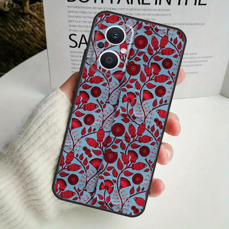 African Wax Pattern Fabric Case For OPPO Reno 12F 13F 14F 10 11 12 13 14 Pro 8T 7 8 Lite OPPO Find X6 X5 X8 X9 Pro Cover
