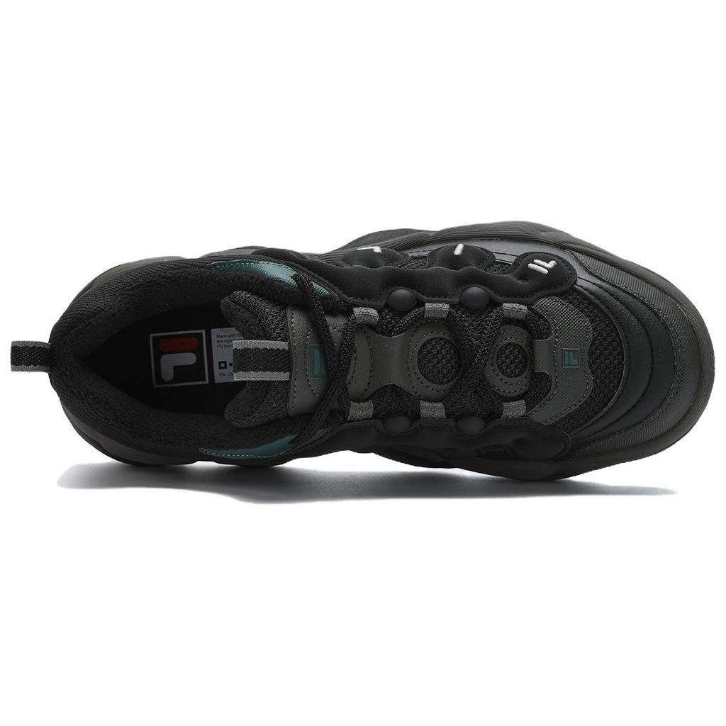 FILA Pease We Pea Shoes Fleece Version Fashion Versatile Sports Warm Wear-Resistant Low-Top Casual Shoes Men sneaker Black Green F12M441111FBM