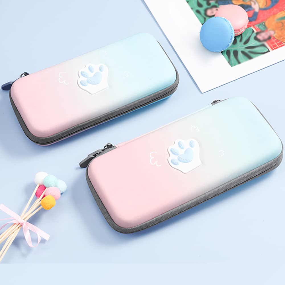 HIGHAWK Switch Förvaring Nintendo Switch Fodral Axel Skyddande Cover Vattentätt Katt Tass Söt Dammfri Stöttålig Nintendo Switch Kortförvaring Rosa