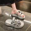 Fashion Female Shoes Slippers Casual Platform Slides 2025 Luxury Flat Summer Soft Floral Leisure Slippers Women Summer Female Shoes Slid