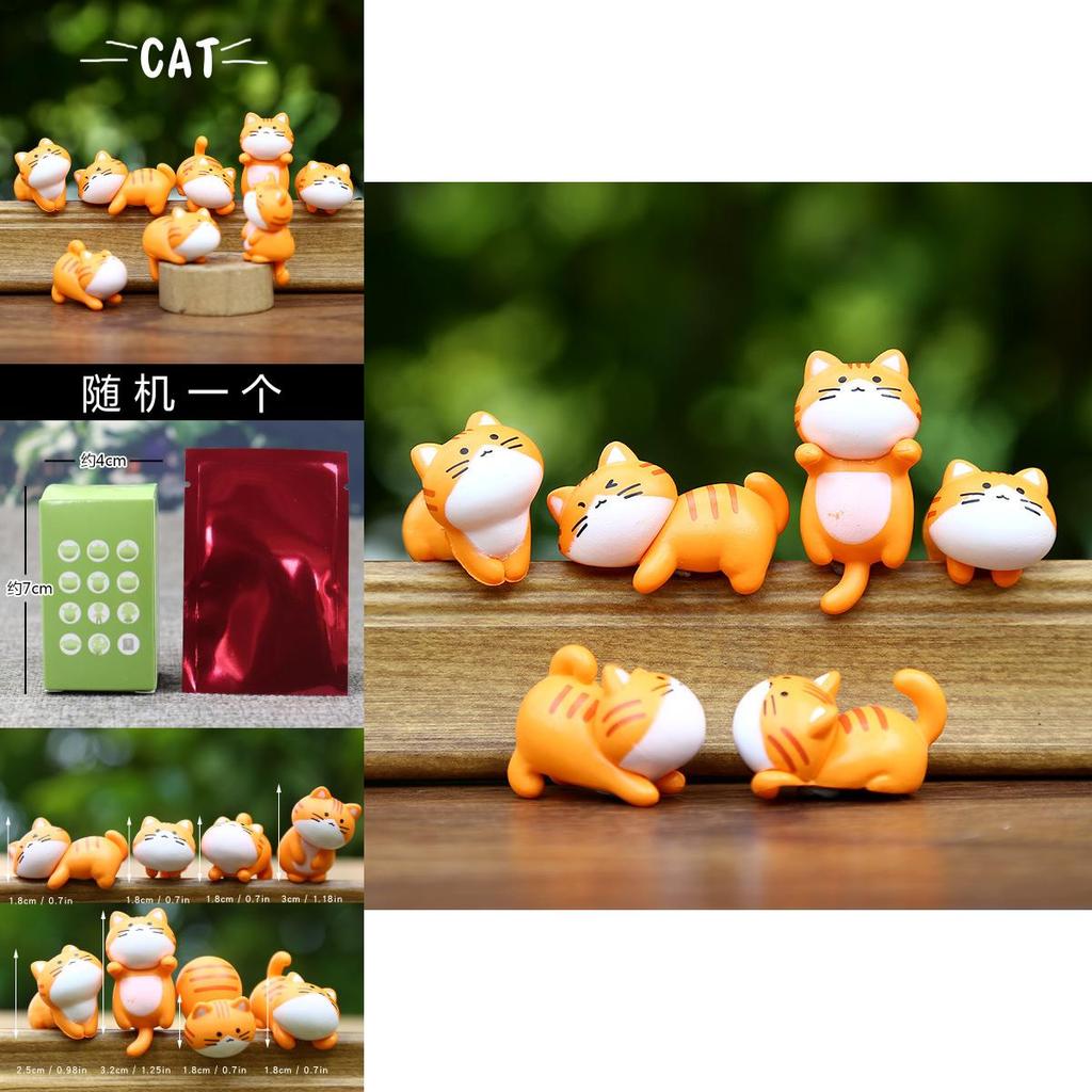 Pvc Orange Cat Wall Decor Toy With Micro Landscape Design For Kids And Adults