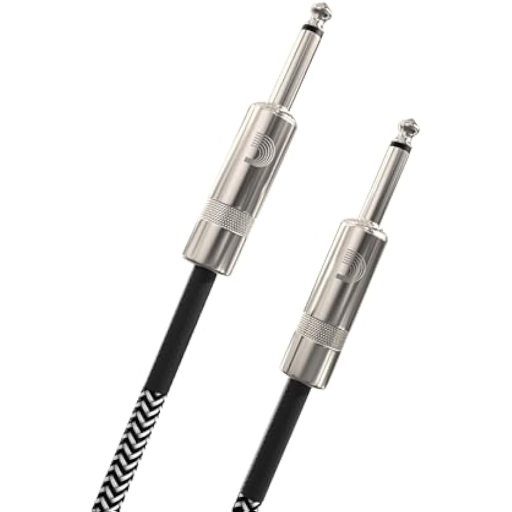 D'Addario Daddario Shield Cable (Guitar Shield) Custom Series Braided Instrument Cable Gray PW-BG...